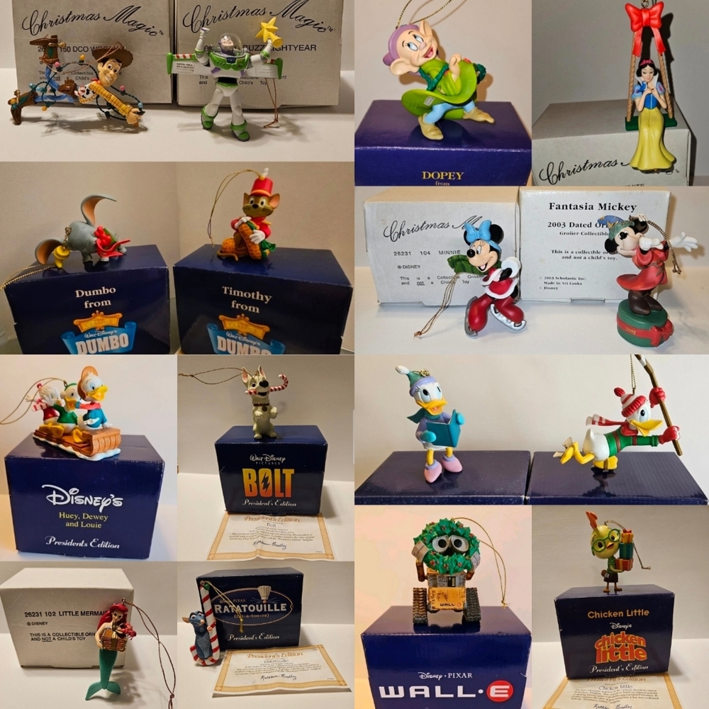 Groiler Disney Christmas Ornaments Lot Of 35